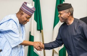 Osinbajo Reveals FG’s Plans To Comprehensively Rebuild North East Acting President Yemi Osinbajo, right, with Borno State Gov., Alh. Kashim Shettima...