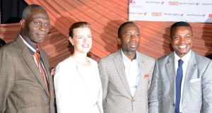 How Nigerian SMEs Got Rejuvenated At RedStar SME 1000 L-R:Adedapo Adelegan, President, Nigerian British Chamber of Commerce/speaker (left); Anna Einarsson, Chief Executive Officer, Tribute; Sola Obabori, Group Managing Director, Red Star Plc, and Paul Foh, Chief Executive Officer, Katalyst Consulting, during the Red Star 2017 SMEs 1000 Forum in Lagos...