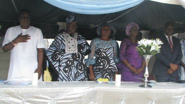 L-R: Special Guest of Honour and representative of the state governor, Deputy Governor, Moses Alake Adeyemo, Proprietor, International College of Arts, Science and Technology (ICAST), Engr. Dotun Sanusi, his wife, Mrs. Joyce Sanusi, former Commissioner for Education in Oyo State, Adetokunbo Fayokun and keynote Speaker, Prof. Adeolu Akande