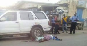 Murder Of Aged Woman In Osogbo: Four Arrested By Police ...the remains of the aged woman killed by rampaging drivers lying on the street in Osogbo...