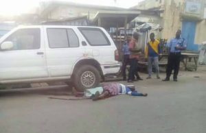 Murder Of Aged Woman In Osogbo: Four Arrested By Police ...the remains of the aged woman killed by rampaging drivers lying on the street in Osogbo...