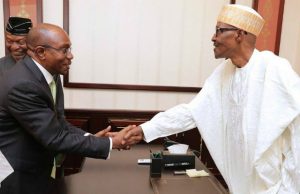 Economy: CBN Governor, Others In Crucial Meeting With Buhari President Muhammadu Buhari, right, with the CBN Governor, Godwin Emefiele after a recent meeting...