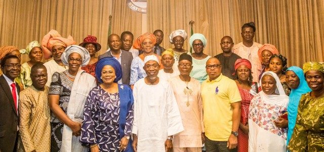 Governor Rauf Aregbesola and his team with some proud parents of the new medical doctors...