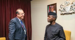 When Osinbajo Met With IMF’s Mission Chief For Nigeria Acting President Yemi Osinbajo, SAN, left with Amine Mati, Senior Resident Representative and Mission Chief for Nigeria, International Monetary Fund (IMF)…