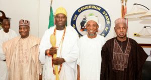 Mother’s Demise: Ooni, Sokoto Governor, Others Visit Aregbesola Governor State of Osun, Ogbeni Rauf Aregbesola (2nd right); the Ooni of Ile-Ife, Oba Adeyeye Ogunwusi (2nd left); Sokoto State Governor, Aminu Tambuwa (left) and Governor Bello Masari of Kastina State, during the visit to the Government House, Osogbo…