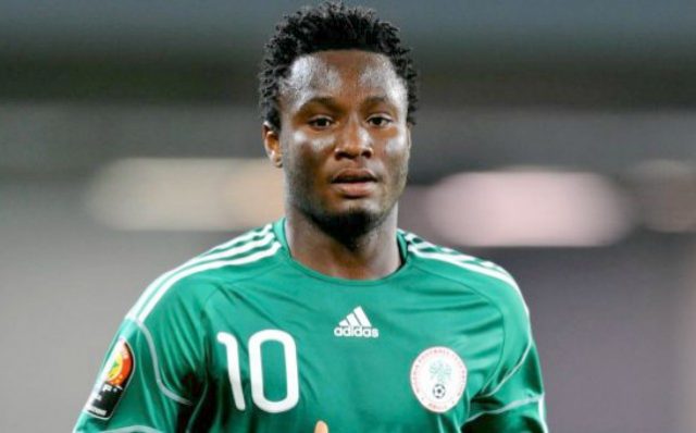 Mikel Obi, the Skipper of the Nigerian National football team...already on ground to lead others to victory...