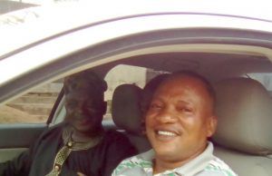 Anniversary Celebration: Olalomi Amole, Komolafe Olaiya Unveil Prize Car Komolafe Olaiya, right, with Olalomi Amole...giving the new prize car a 'road test'...on Tuesday afternoon...