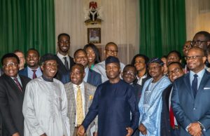 Photo: When Osinbajo Met With Nigeria Initiative for Economic Development (NIED) Members Acting President Yemi Osinbajo, SAN, middle, with NIED - Nigeria Initiative for Economic Development members in Abuja…