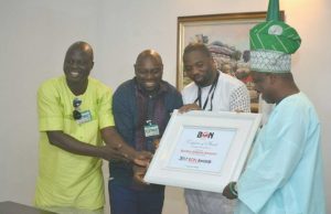 Best Of Nollywood: Ogun Governor Accepts Hosting Rights Seun Oloketuyi,Segun Arinze,Bolaji Amusan, with Governor Ibikunle Amosun...at the event...