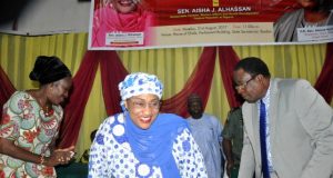 FG’s Social Investment Program: 120,000 Oyo Residents Benefit From the left: Oyo state Commissioner for women affairs, Mrs Atinuke Osinkoya, Minister of Women affairs and Social development, Sen. Aisha Al Hassan and the Deputy Governor, Chief Alake Adeyemo during the programme…