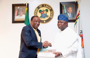 Photo: When UNILAG Alumni Association Visited Ambode Governor Akinwunmi Ambode, right, with Dr Kuku...