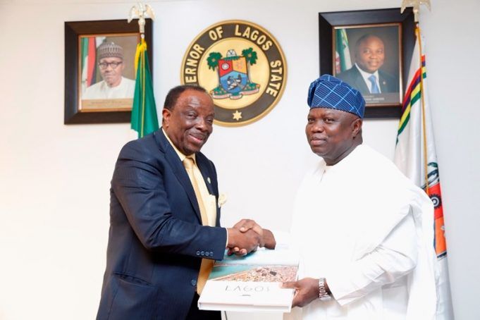 Photo: When UNILAG Alumni Association Visited Ambode Governor Akinwunmi Ambode, right, with Dr Kuku...