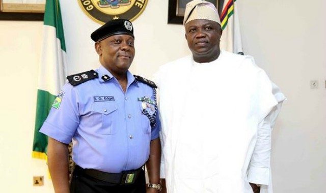 Governor Akinwunmi Ambode of Lagos State with the new Commissioner of Police for his state...