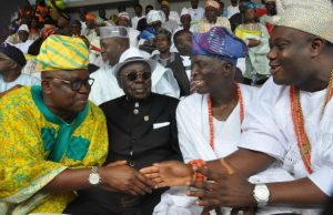 Yoruba Summit: Participants Advocate Return To Regionalism L-R: Governor Ayodele Fayose,Are Afe Babalola, Dr Kunle Olajide and the Ooni of Ife, Oba Adeyeye Ogunwusi...at the summit...