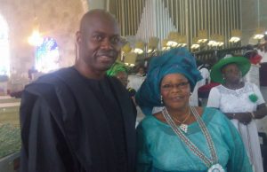 Family Announces Demise Of Mother Of Oyo Governor ...Engineer Seyi Makinde, with his ageless mother, Chief Mrs Abigail Makinde inside St Peter's Church, Aremo, Ibadan...