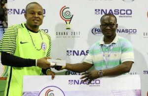 2017WAFU Cup: Ezenwa Voted MVP In Eagles Win Over Sierra Leone Ikechukwu Ezenwa, left, receives his prize...