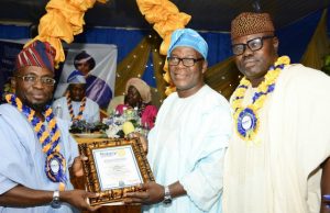 Aregbesola’s Aide Praises Osun State For Providing Templates On Good Governance From the right: Special Adviser to the Governor on Information and Strategy, Mr Semiu Okanlawon; Executive Chairman, Osun Education Quality Assurance and Morality Enforcement, Dr. Isiaka Owoade and Commissioner for Health, Dr. Rafiu Isamotu, at an award of recognition on both Okanlawon and Dr Isamotu, during the 1st and 3rd Official Investiture Ceremony of Female President of GRA Osogbo Rotary Club at Leisure Spring Hotel, Osogbo on Saturday…
