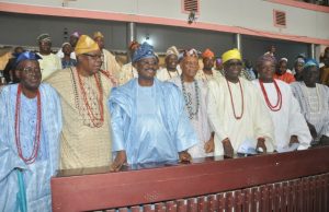 Ajimobi In Crucial Meeting With Olubadan-In-Council L-R: Balogun of Ibadanland, Oba Owolabi olakulehin, Otun Olubadan of Ibadanland, Oba Lekan Balogun, Gov. Abiola Ajimobi, Asipa of Ibadanland, Oba Eddy Oyewole, Asipa Balogun,Oba Lateef Adebimpe Gbadamosi, Ekerin Olubadan, Oba Abiodun Kola-Daisi and Ekarun Olubadan, Oba Aminu Ajibade after the meeting…