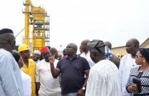 Oshodi/International Airport Road Flagged Off By Ambode’s Government Governor Akinwunmi Ambode inspecting a project