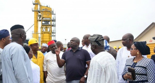 Governor Akinwunmi Ambode inspecting a project