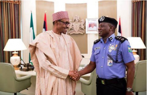 PDP Tackles Inspector General Of Police Over N120b Allegation The Inspector General of Police, right, with President Muhammadu Buhari...will there be an action taken?