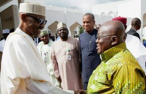 Photo: Ghanaian President Visits Buhari In Abuja President Muhammadu Buhari, left, with his visitor and others...on Tuesday...