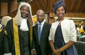 Photo: Osinbajo’s Brother Becomes A Senior Advocate Of Nigeria Vice President Yemi Osinbajo and wife, Her Excellency Dolapo Osinbajo with Akinlolu Osinbajo…after the event…