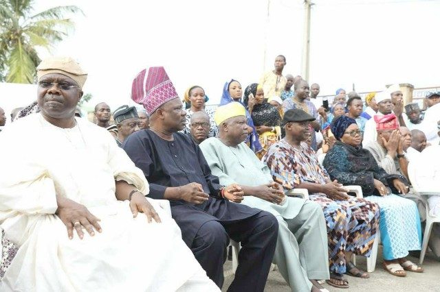 L-R: Senator Iyiola Omisore, Governor Ibikunle Amosun of Ogun State and others at the event...