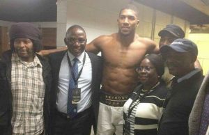 Dalung Salutes Victorious Joshua Victorious Anthony Joshua, with Yetunde Onanuga, Ogun State's Deputy Governor and others...