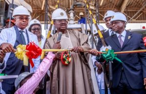 Photo: Ajimobi Inaugurates Revamped NNPC Depot In Ibadan L-R: Chief Operating Officer, Nigerian National Petroleum Corporation Downstream, Mr. Henry Obih; Oyo State Governor, Senator Abiola Ajimobi; and Group Managing Director, NNPC, Dr. Maikanti Baru, during the inauguration