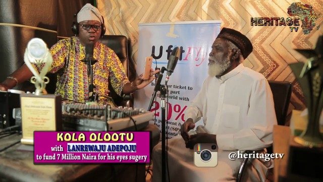 Kola Olootu. left, with Olanrewaju Adepoju during a live radio programme...