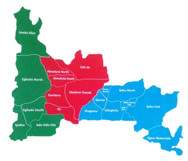 Map of Ogun State