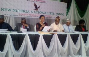 Careless Attitude Towards Plight Of Citizens: New Nigerian Nationalists Berate Political Leaders Mrs. Foluso Makanjuola-Oyenuga...with other members of New Nigeria Nationalists at their event...