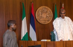 Photo: Buhari Presides Over Another FEC Meeting In Abuja President Muhammadu Buhari, right, with his Vice, Professor Yemi Osinbajo, SAN, during the meeting...