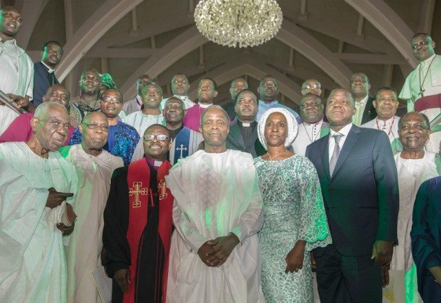 Vice President Yemi Osinbajo, wife, Rt Hon Yakubu Dogara, Chief Olusegun Obasanjo and others...
