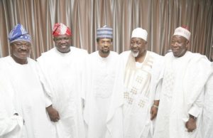 Photos: Governors, Emir Sanusi, Others Attend Introduction Of Ajimobi’s Son In Kano L-R: Governor Abiola Ajimobi of Oyo State, Lagos' Anti Corruption war, the groom, Idris Ajimobi