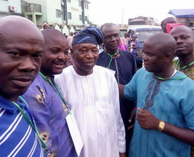 Chief Jacob Adetoro, in white, with others at Oke Ado congress