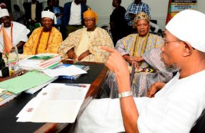 Photo: When Yoruba Traditional Rulers From Benin Republic Visited Aregbesola R-L: Governor State of Osun, Ogbeni Rauf Aregbesola, Alajase of Ajase Oba Yekeen Ajasa Adeleye, Iya Ajero of Ijero, Oga Adebayo Adewale, Alara of Aramoko, Oba Adegoke Adeyemi, and Olugbon of Orile Igbon, Oga Francis Alao, during the visit…
