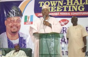 Day Ajimobi Commended Hon Olatoye Sugar For Holding Town Hall Meeting Hon Olatoye Sugar...at the event...
