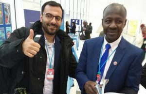 Photo: EFCC’s Ibrahim Magu Storms Austria A participant hailing Mr. Ibrahim Magu, right, on the achievements of EFCC…in Vienna…