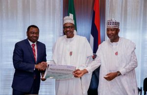 We Will Improve On Aviation Infrastructure – Buhari President Buhari with ICAO President Dr Olumuyiwa Bernard Aliu and Minister of Aviation Hadi Sirika as he receives in audience President of International Civil Aviation Organization (ICAO) and African Development Bank