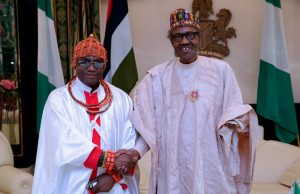 Stability In Nigeria: Buhari Hails Benin Kingdom President Muhammadu Buhari, right, with the Oba of Benin, His Royal Majesty, Omo N’Oba Uku Akpolokpolo, Oba Ewuare II
