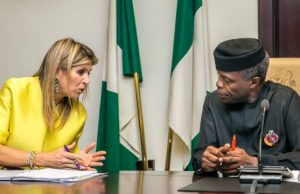 Osinbajo Lists Why Nigerians Everywhere Should Have Access To Credit Facilities Vice President Yemi Osinbajo, with HM Queen Maxima of the Netherlands during the meeting at the State House in Abuja