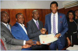 License For Power Generation Secured For Another 10 Years By SPDC JV’s Afam VI Power Plant L-R: Commercial Manager, Shell Petroleum Development Company (SPDC), John Kadiri; General Manager, Business and Government Relations, Bashir Bello; General Manager, Gas, Philip Mshelbila; Commissioner for Legal, Licensing and Compliance, Nigeria Electricity Regulatory Commission, Dafe Akpeneye; and the General Manager, Legal, Licensing and Compliance, Olufunke Dinneh, at the presentation of power generation licence for SPDC Joint Venture’s Afam VI Power Plant, in Abuja… on Tuesday.