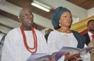 Parrot Talk: Remi Tinubu’s Symbolic Message From Ibadan Senator Oluremi Tinubu and her husband, Asiwaju Bola Ahmed Tinubu...at a church programme...