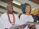 Parrot Talk: Remi Tinubu’s Symbolic Message From Ibadan Senator Oluremi Tinubu and her husband, Asiwaju Bola Ahmed Tinubu...at a church programme...