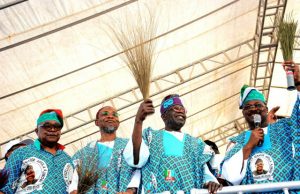 All You Need To Know About How Akala, Folarin, Others Were Welcomed Into APC By Tinubu L-R: Adebayo Alao Akala, Rauf Aregbesola, Bola Ahmed Tinubu and Abiola Ajimobi...at the rally on Saturday...