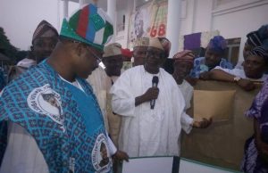 Lagelu Grammar School @ 60: Ajimobi, Others Approve Flag-Off Professor Olufemi Omisore praying for Governor Abiola Ajimobi, right, on the occasion of his 68th birthday on Saturday...