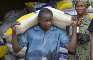 Major Rice Distributors, Lagos Sign Agreement On LAKE Rice LAKE rice being moved away by a consumer...