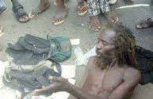 Condoms, ATM Cards, N100m Cheque Found On ‘Madman’ In Kwara ...another typical 'Madman' caught earlier somewhere else in Nigeria...(vanguardng.com photo)